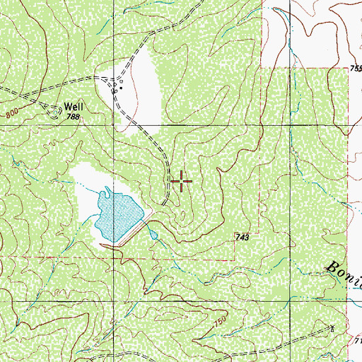 Topographic Map of George Lake Dam, TX