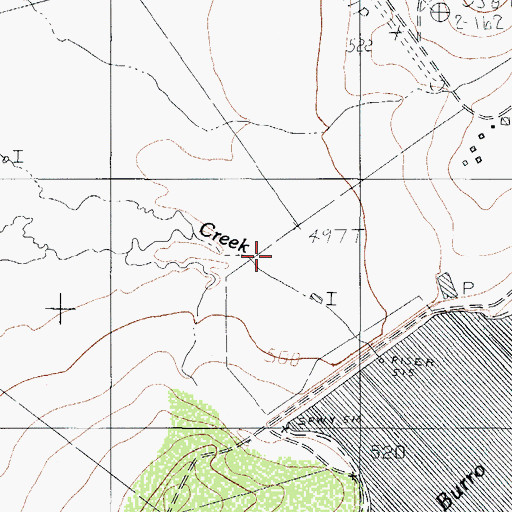 Topographic Map of Burro Dam, TX