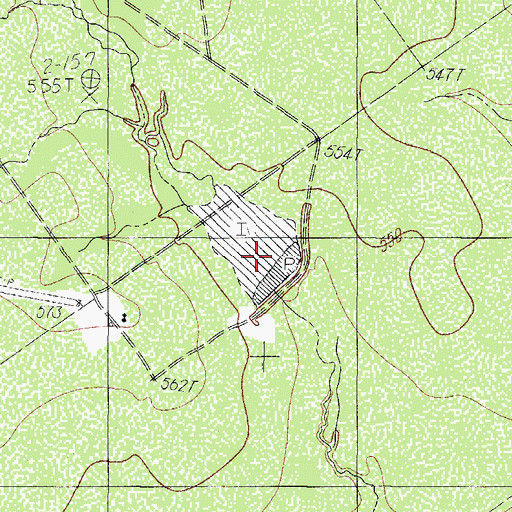 Topographic Map of Saunders Lake Dam, TX