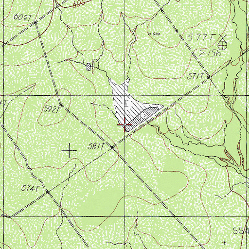 Topographic Map of Beinhorn Lake Dam, TX