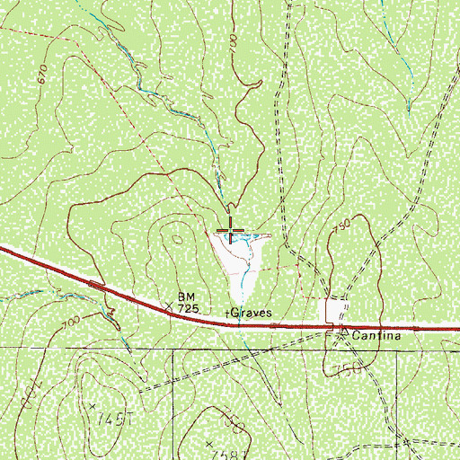 Topographic Map of Farias Ranch Lake Number 1, TX