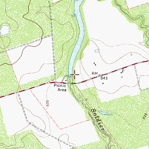 Topographic Map of Espantosa Dam, TX