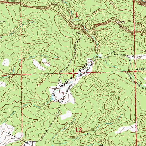 Topographic Map of Gypsy Park, CO