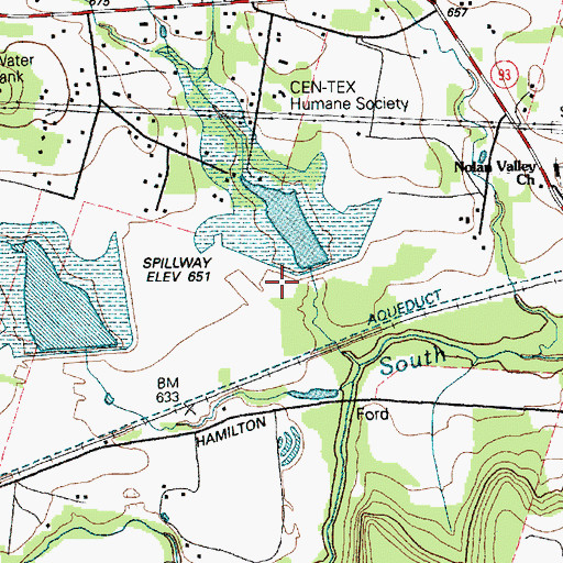 Topographic Map of Soil Conservation Service Site 13 Dam, TX