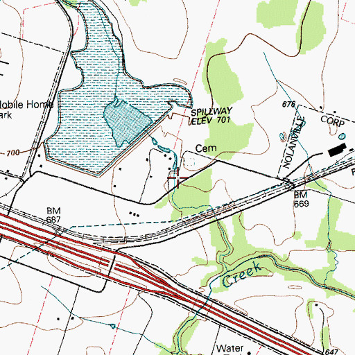 Topographic Map of Soil Conservation Service Site 11 Dam, TX