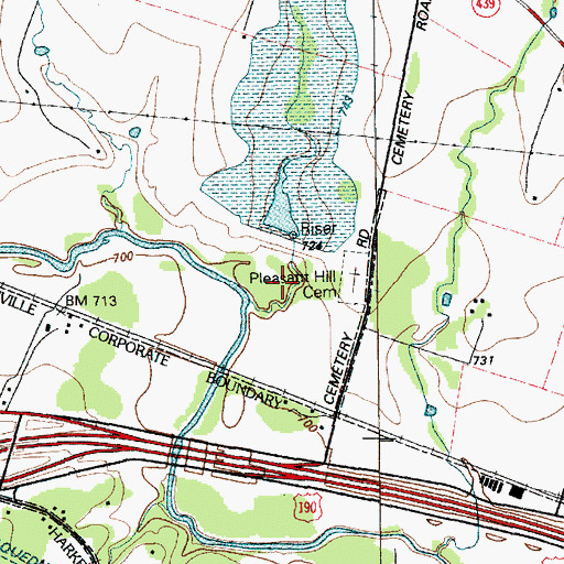 Topographic Map of Soil Conservation Service Site 9 Dam, TX