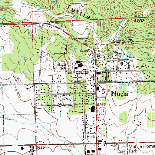 Topographic Map of Nucla, CO
