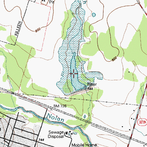 Topographic Map of Soil Conservation Service Site 8 Reservoir, TX