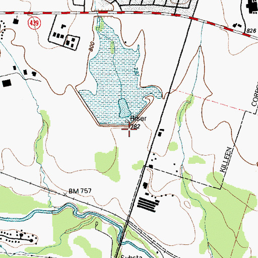 Topographic Map of Soil Conservation Service Site 7 Reservoir, TX