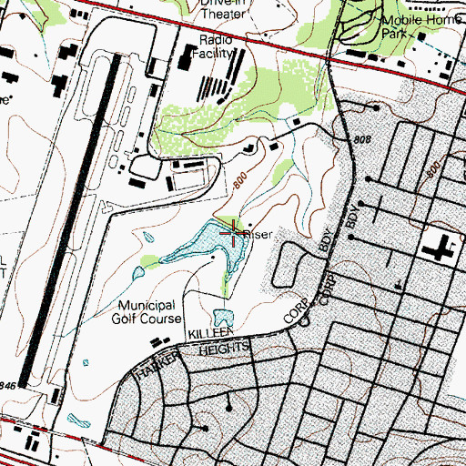 Topographic Map of City of Killeen Dam, TX