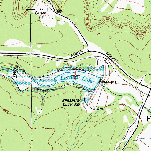 Topographic Map of Soil Conservation Service Site 2 Dam, TX