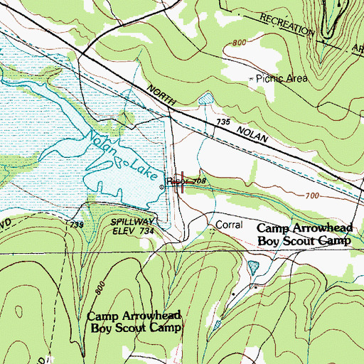 Topographic Map of Soil Conservation Service Site 3 Dam, TX