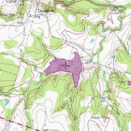Topographic Map of Soil Conservation Service Site 7 Reservoir, TX