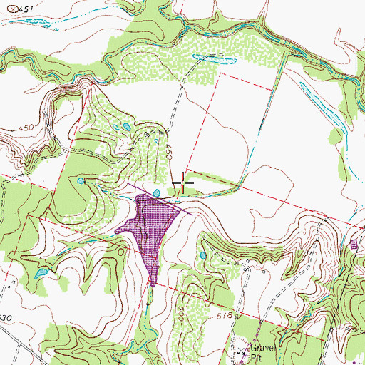 Topographic Map of Soil Conservation Service Site 8 Reservoir, TX