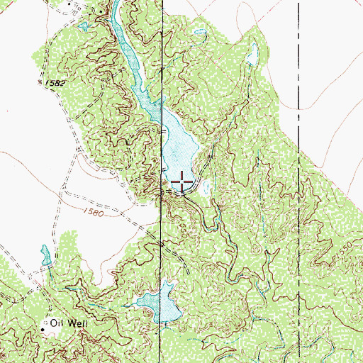 Topographic Map of Arnold Ranch Lake Dam, TX