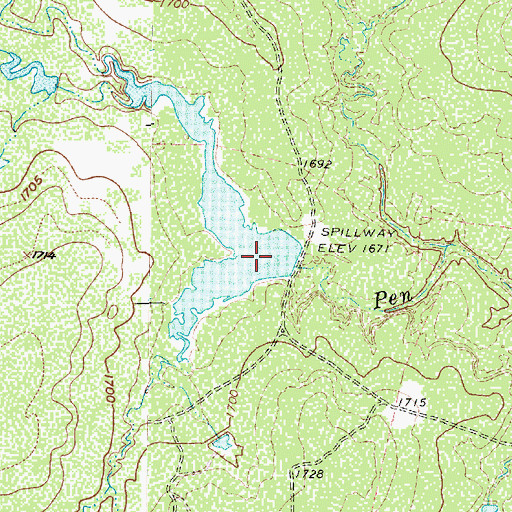 Topographic Map of Parramore Ranch Lake Dam, TX