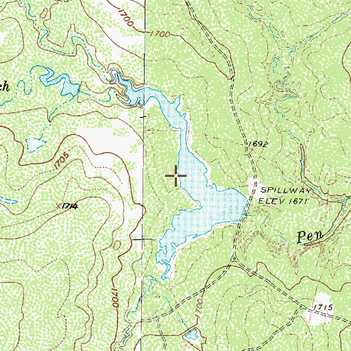 Topographic Map of Parramore Ranch Lake, TX
