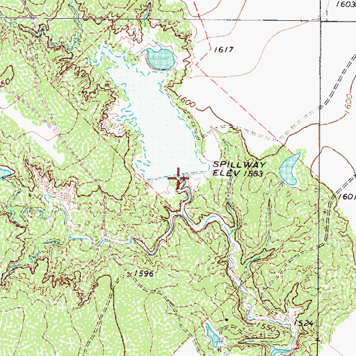 Topographic Map of McElroy Ranch Lake Dam, TX