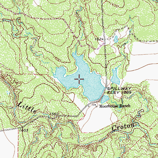 Topographic Map of Moorhouse Lake, TX