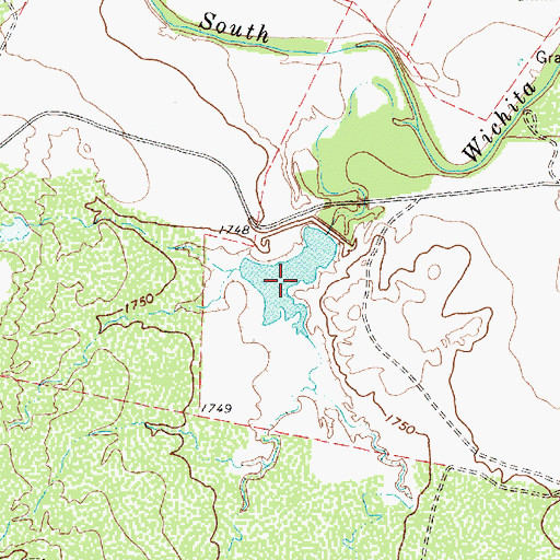 Topographic Map of Guthrie Lake, TX