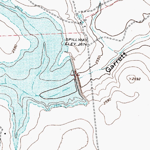 Topographic Map of Soil Conservation Service Site 3 Reservoir, TX