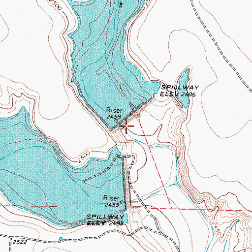 Topographic Map of Soil Conservation Service Site 2 Dam, TX