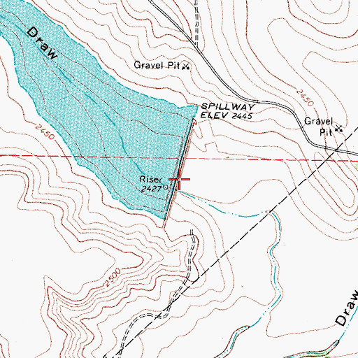 Topographic Map of Soil Conservation Service Site 5 Dam, TX