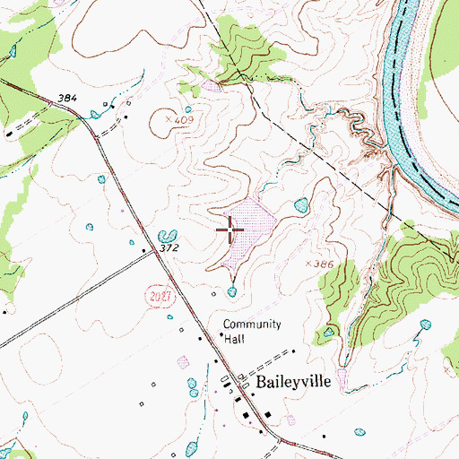 Topographic Map of Burns Lake Dam, TX