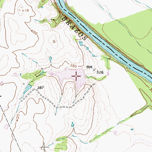 Topographic Map of Ellison Lake Dam, TX