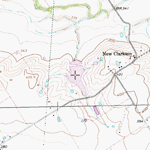 Topographic Map of Hauk Lake, TX