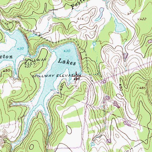Topographic Map of Newton Lake Number 2 Dam, TX