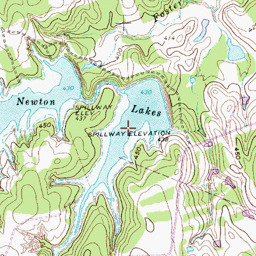 Topographic Map of Newton Lake Number 2, TX