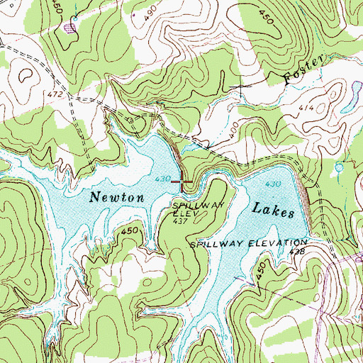 Topographic Map of Newton Lake Number 1 Dam, TX