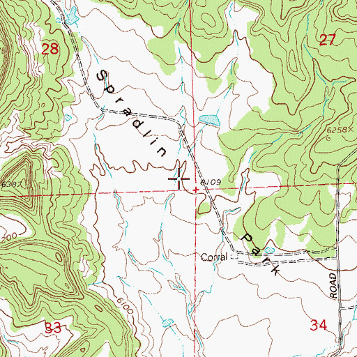 Topographic Map of Spradlin Park, CO