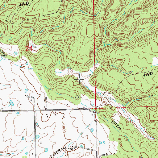 Topographic Map of Doby Canyon, CO