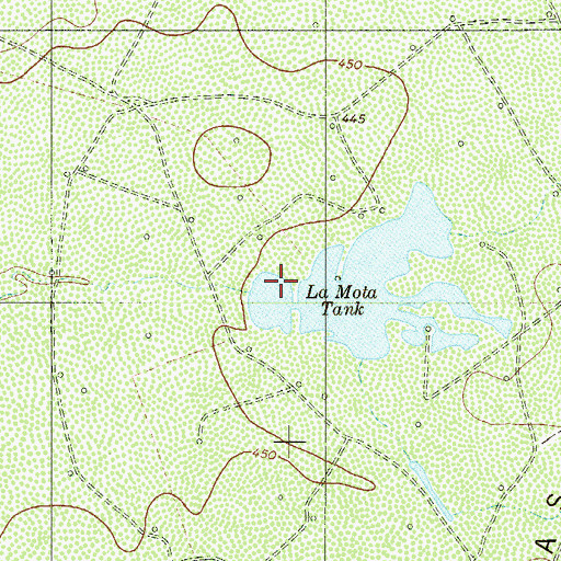 Topographic Map of Tom East Lake Dam, TX