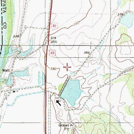 Topographic Map of Mecom Lake Dam, TX
