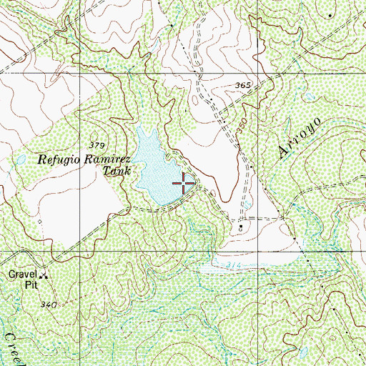 Topographic Map of Ramirez Lake Dam, TX