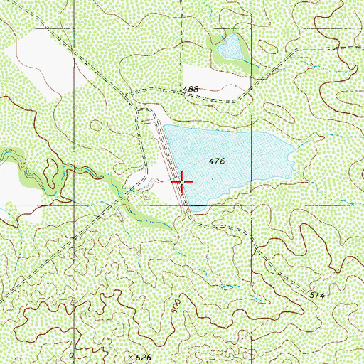 Topographic Map of Jesse McNeel Lake Number 4 Dam, TX