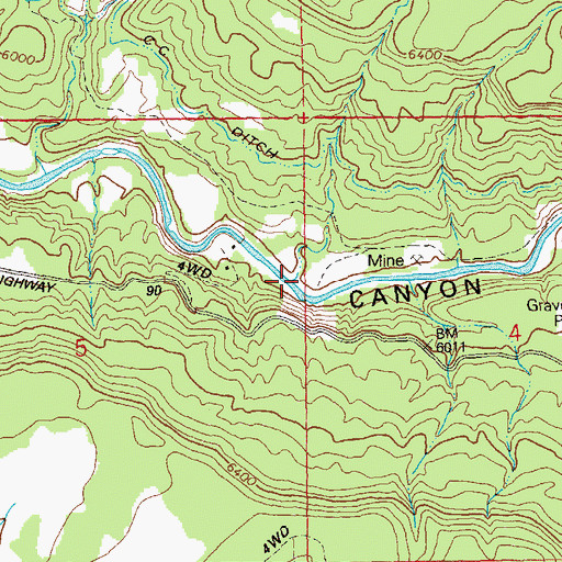 Topographic Map of Little Bucktail Creek, CO