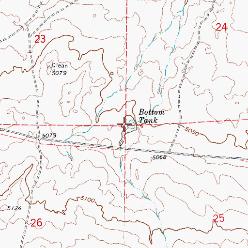 Topographic Map of Bottom Tank, AZ