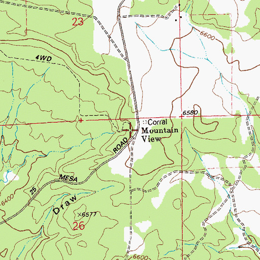 Topographic Map of Mountain View, CO