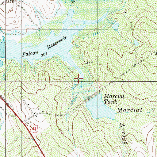 Topographic Map of Paz Rameriz Lake Dam, TX