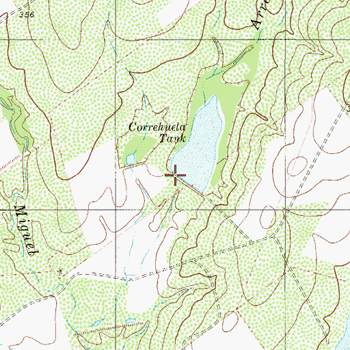 Topographic Map of Juan G Benavides Lake Dam, TX