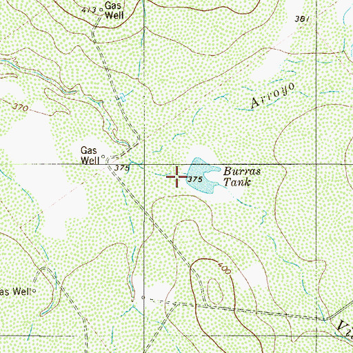 Topographic Map of Jones and Flores Lake Dam, TX