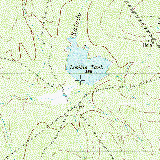 Topographic Map of Vidaurri Lake Dam, TX