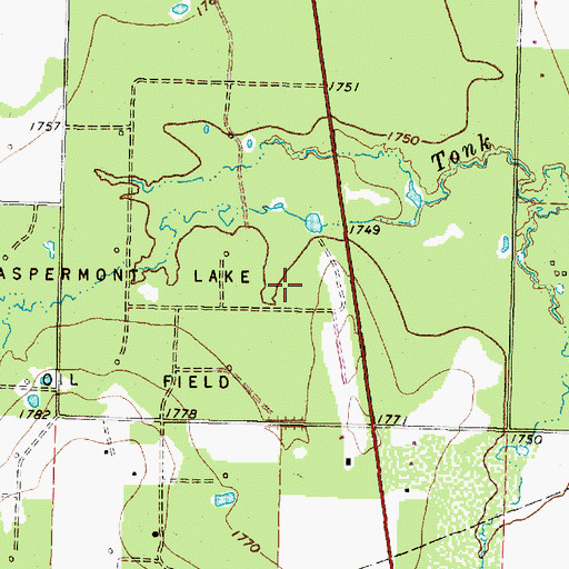 Topographic Map of City of Aspermont Lake, TX