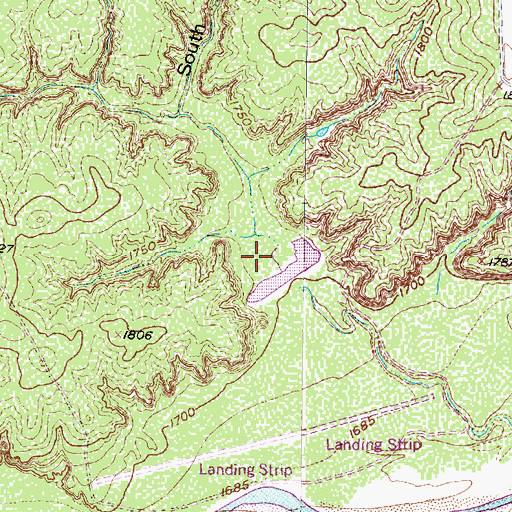 Topographic Map of Landreth Lake Dam, TX