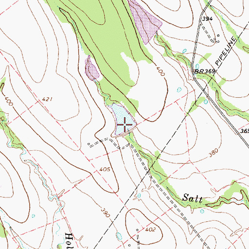 Topographic Map of Cook Lake Dam, TX