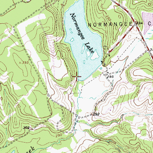 Topographic Map of Normangee Dam, TX